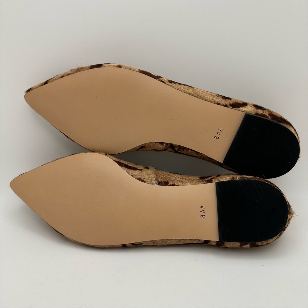 Talbots leopard calf hair pointed toe flats loafers Size 8AA NWOT - Picture 8 of 10